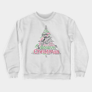 Christmas tree word cloud design Crewneck Sweatshirt